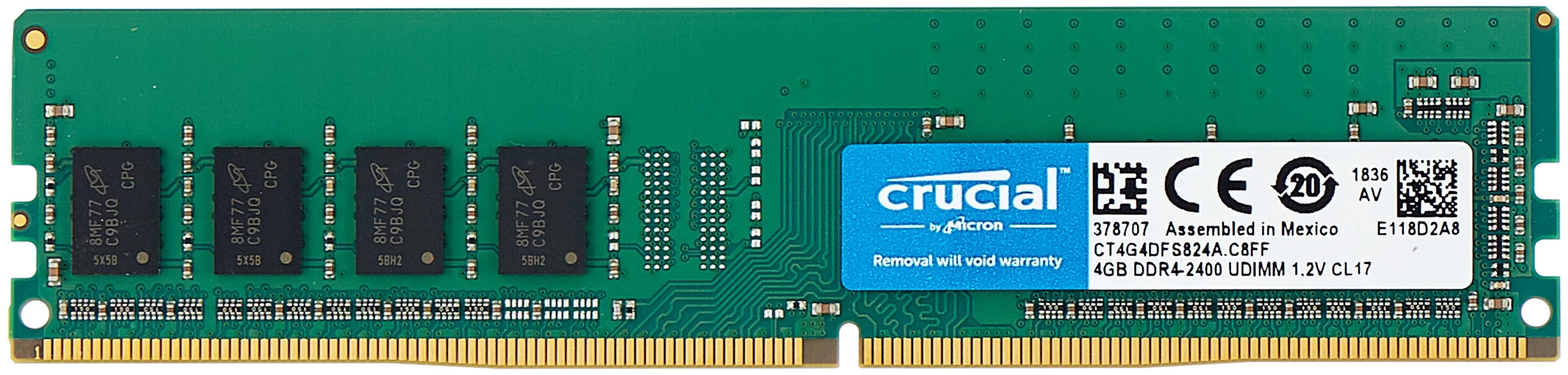 Оперативная память для ПК Crucial DDR4  4GB/ 2400 MHz